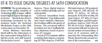 IIT Kanpur to host 54th Convocation in hybrid mode on 28th December